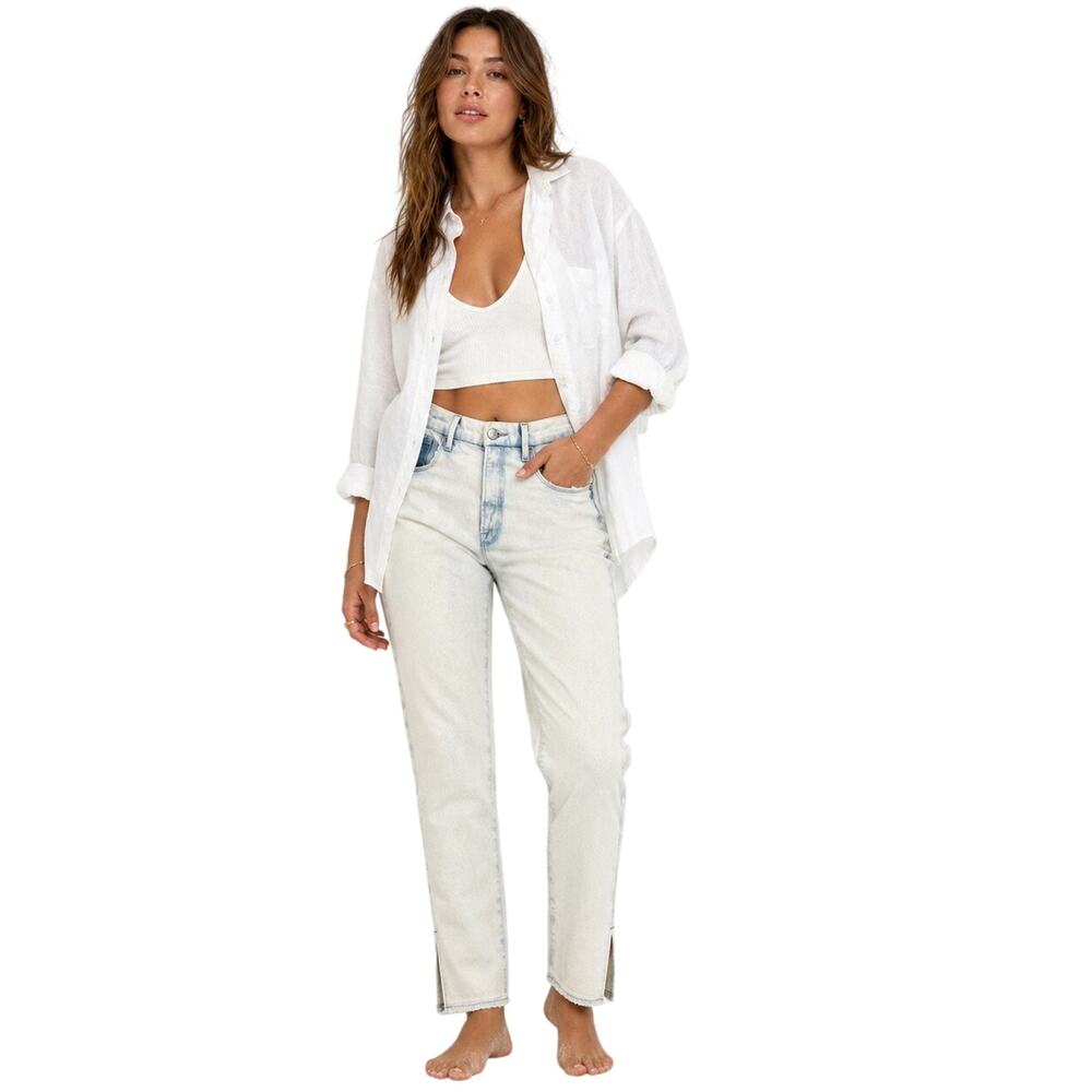 Good American Good Classic Light Wash  Jeans  Slit Size 14/32 NWT